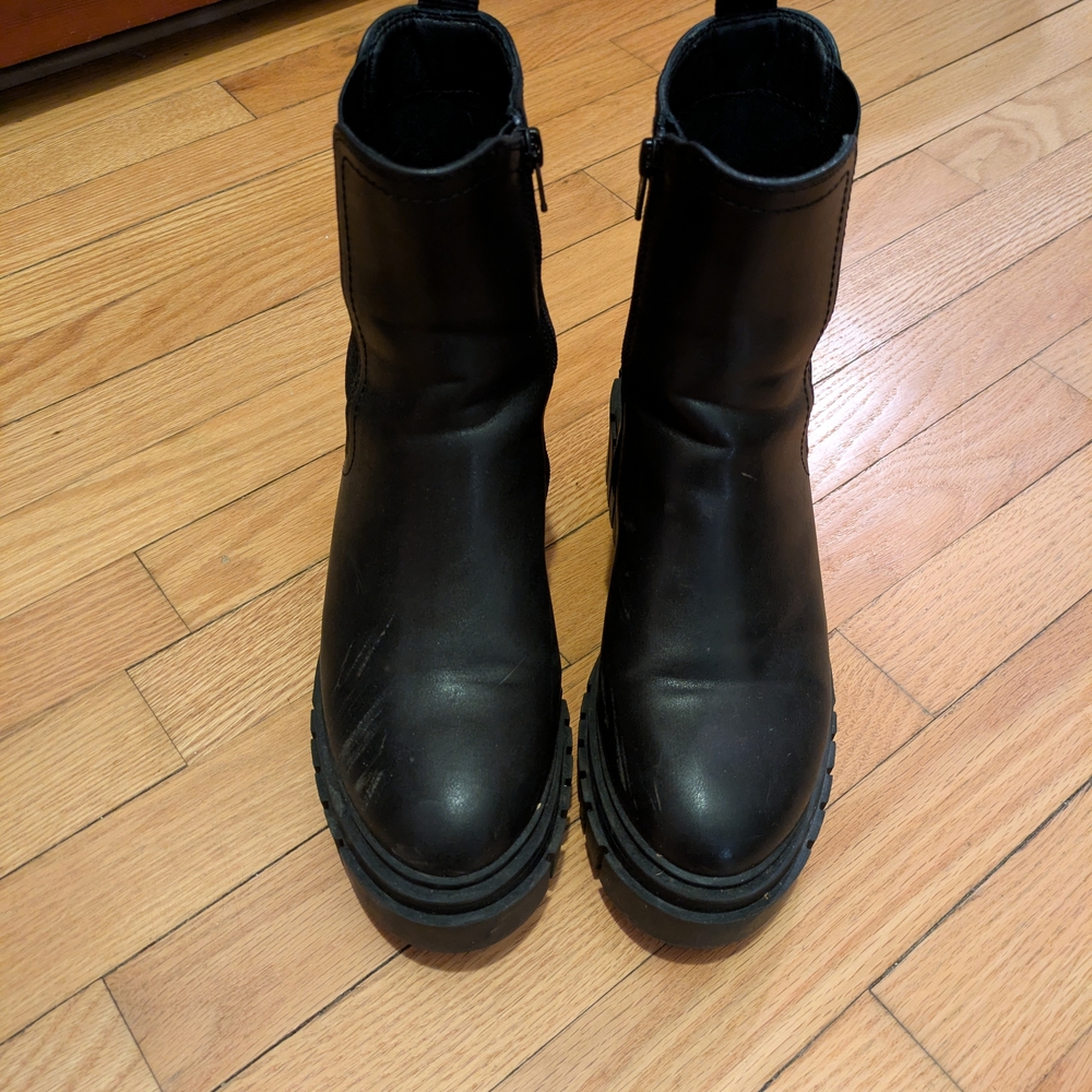 Black Ankle Boots with Zipper